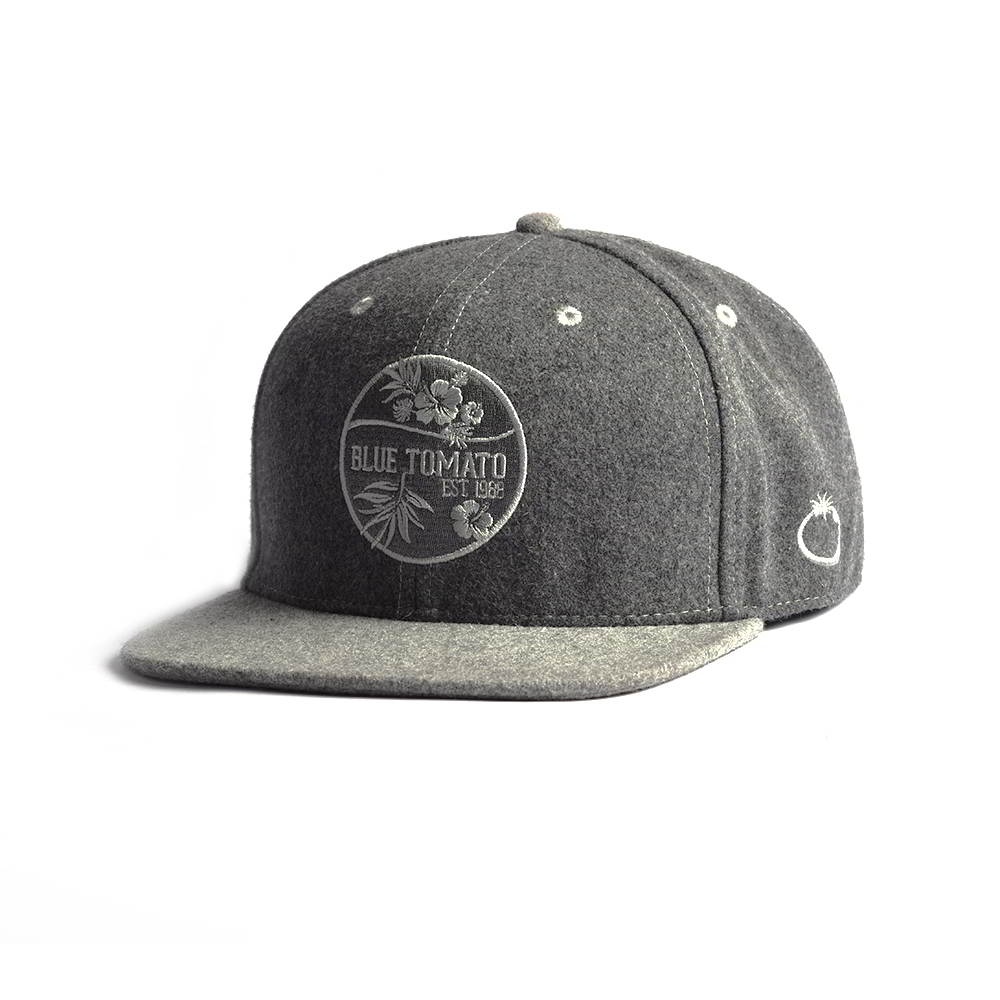 Melton wool flat embroidery gray snapback hats