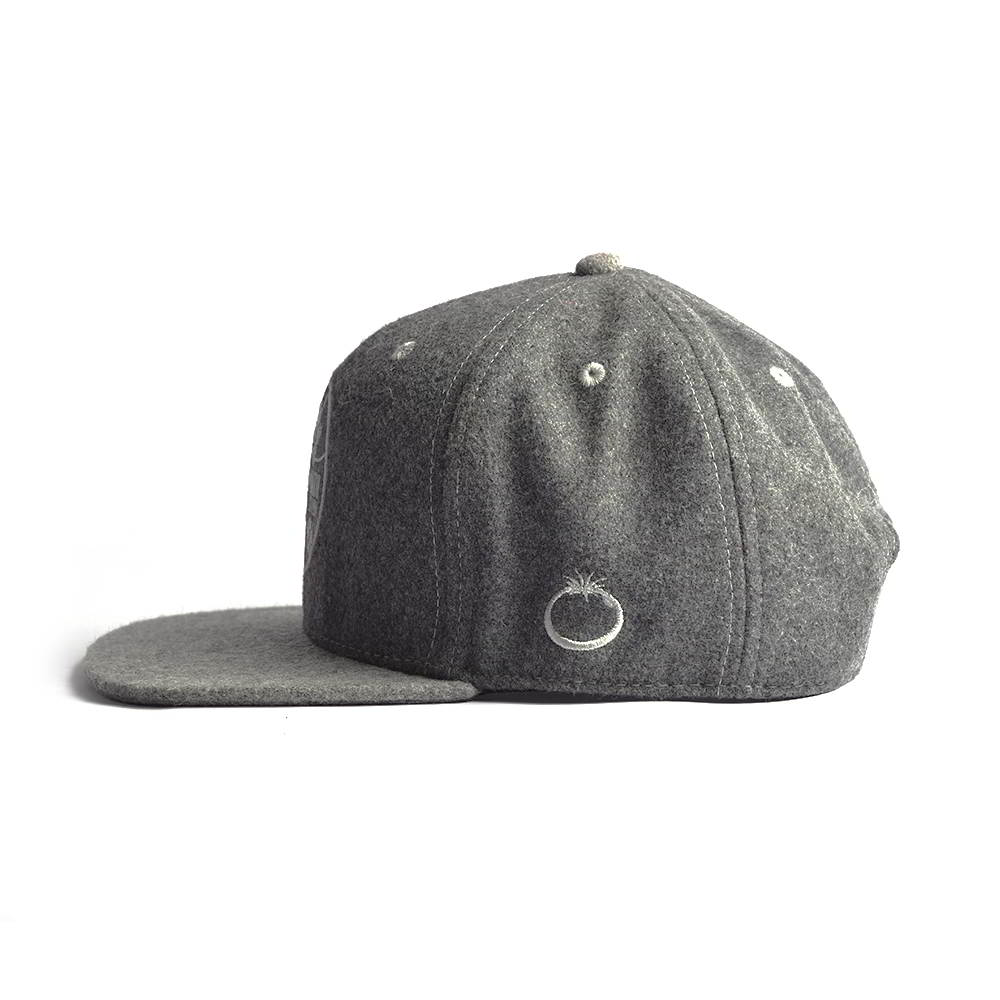 Melton wool flat embroidery gray snapback hats