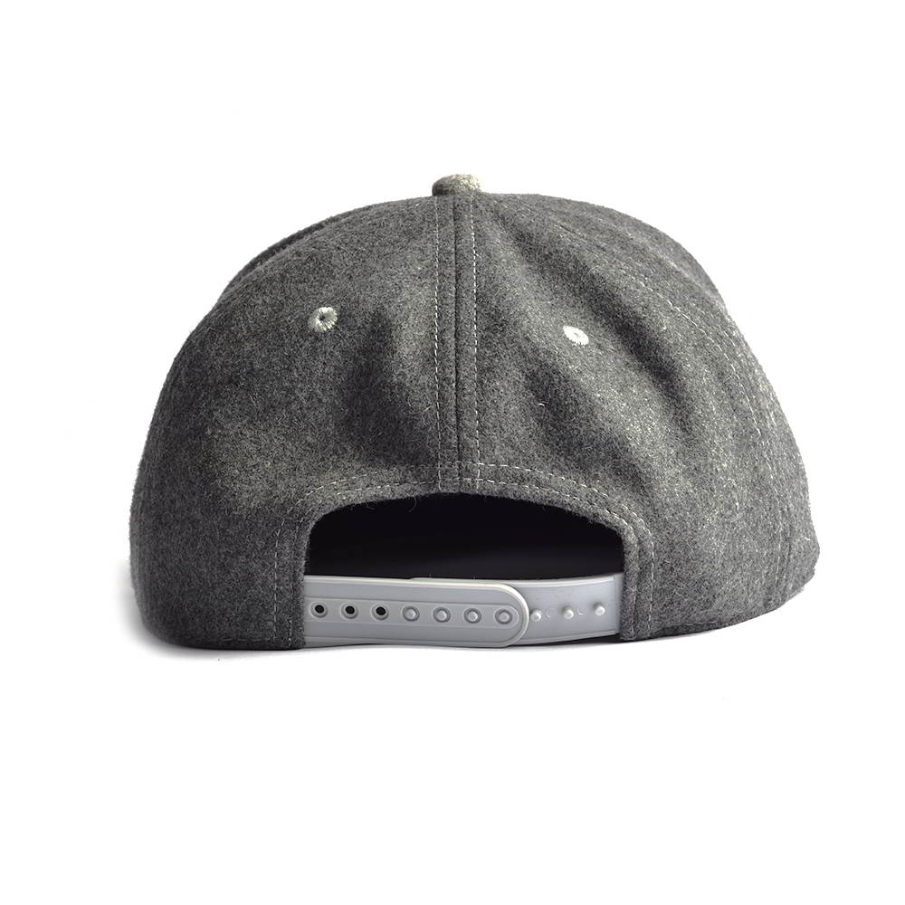 Melton wool flat embroidery gray snapback hats