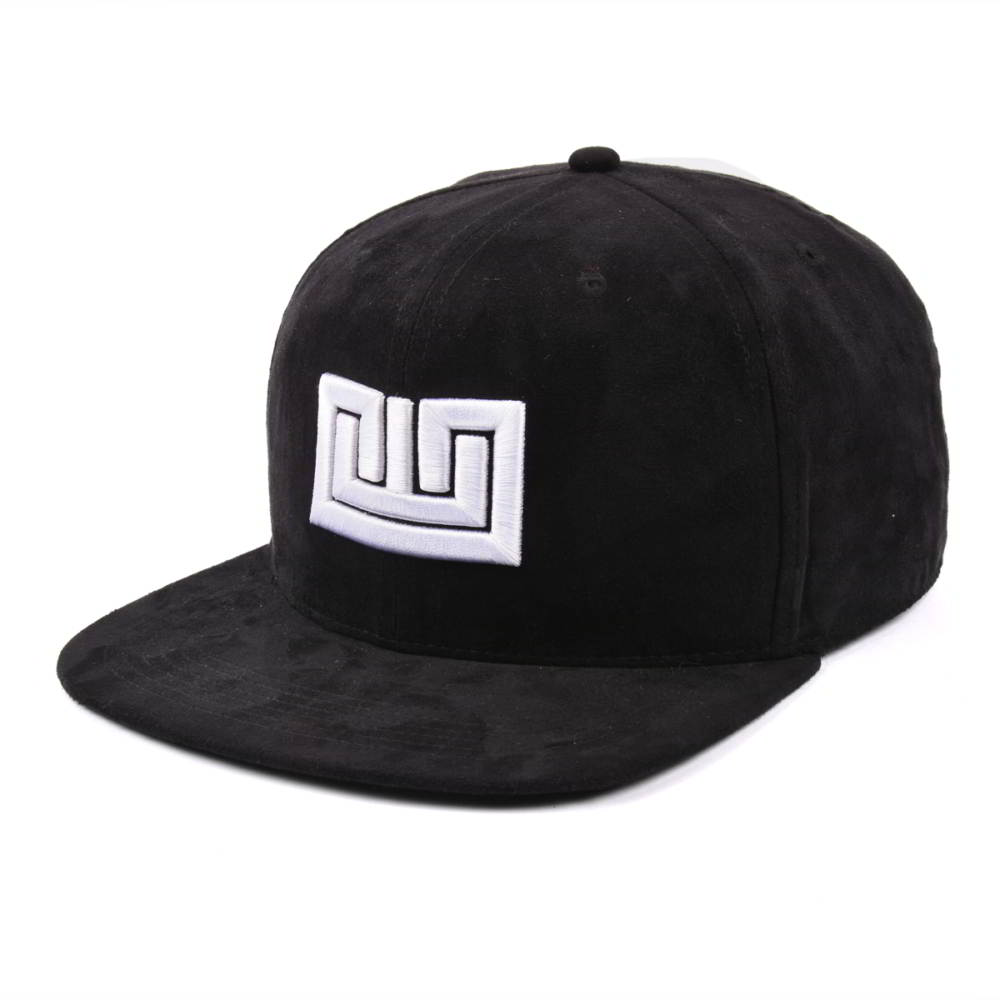 embroidery black suede fitted snapback hats