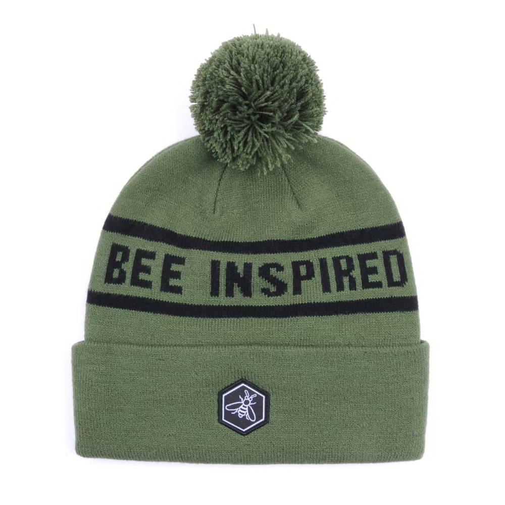 letters jacquard pom winter beanies