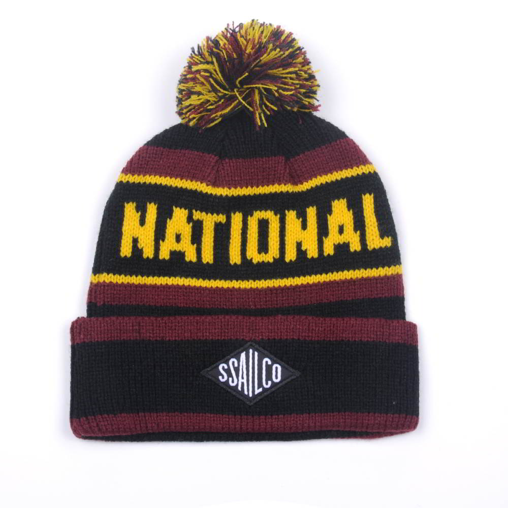 jacquard letters stripes winter beanies custom