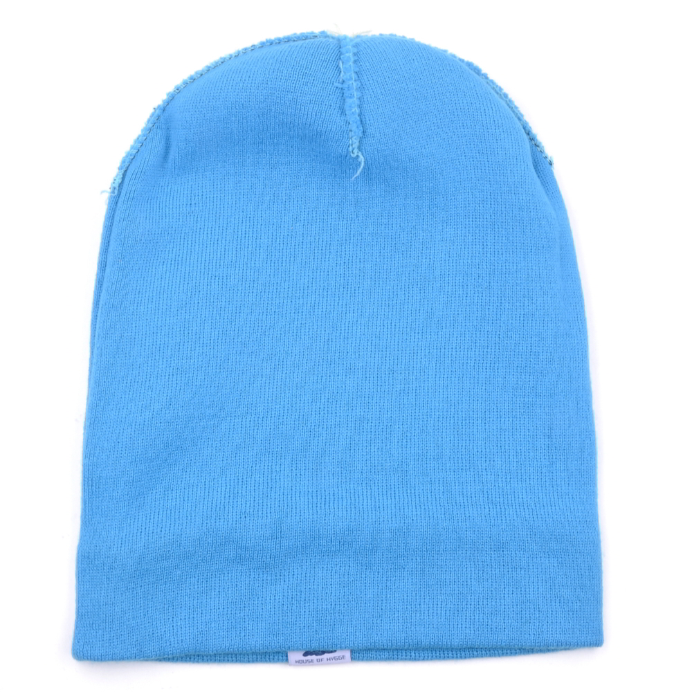 plain jacquard winter pom pom beanies