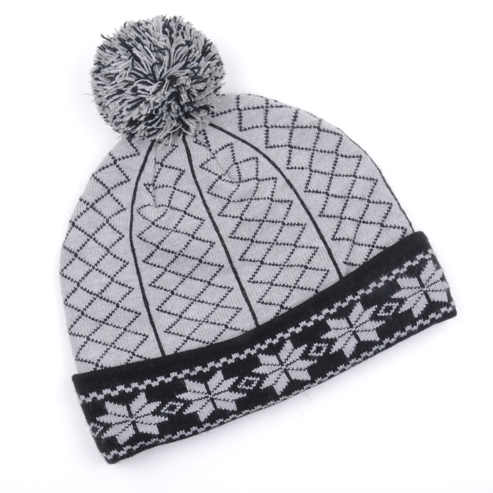 pom pom jacquard winter caps beanies