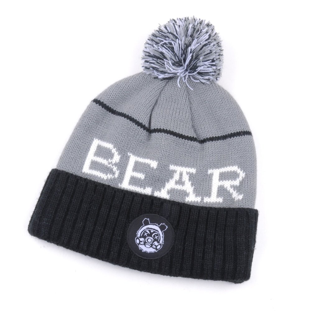 jacquard logo pom pom warm winter beanies hats