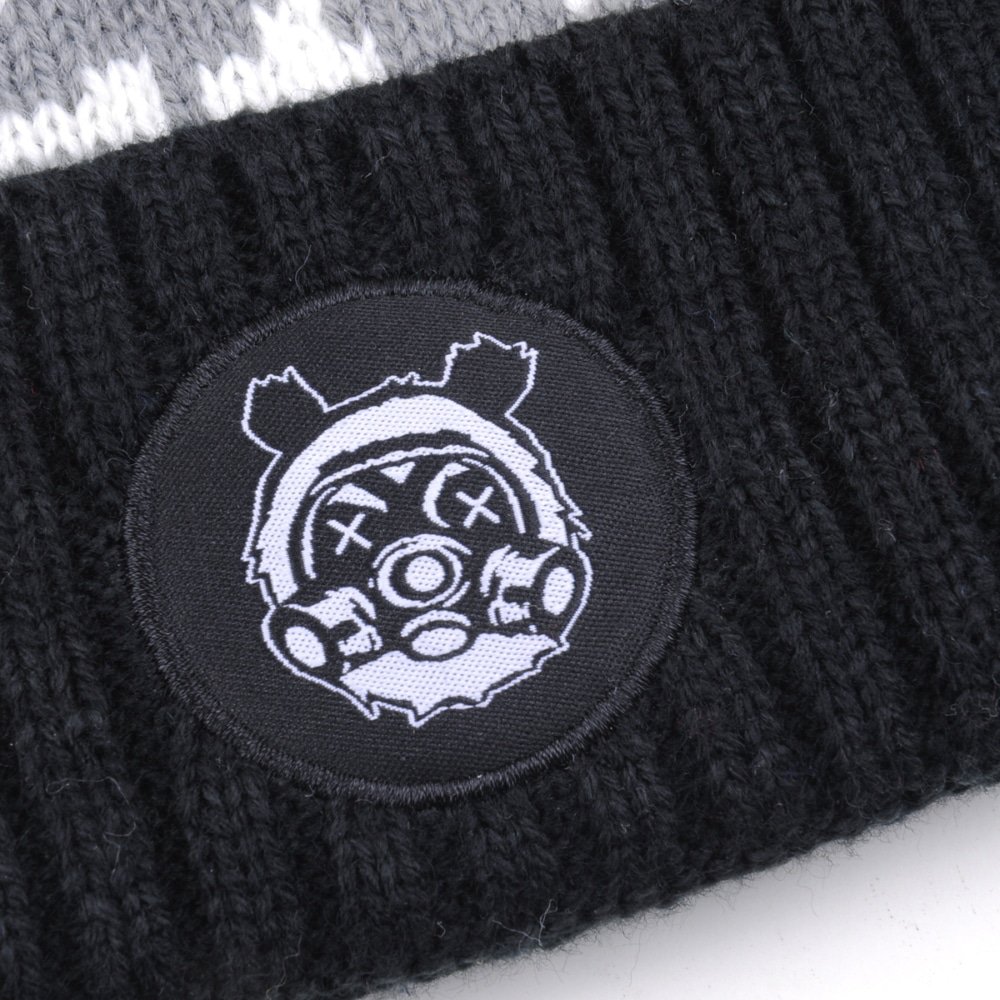 jacquard logo pom pom warm winter beanies hats