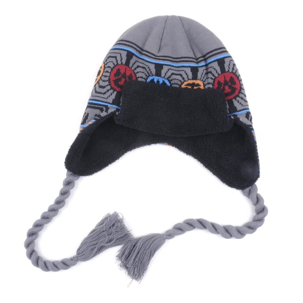 jacquard logo earflap winter beanies