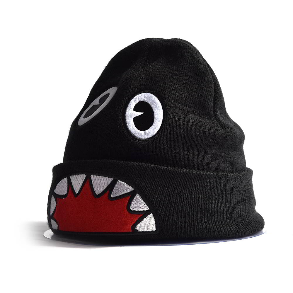 black cartoon cuffed warm winter beanies hats