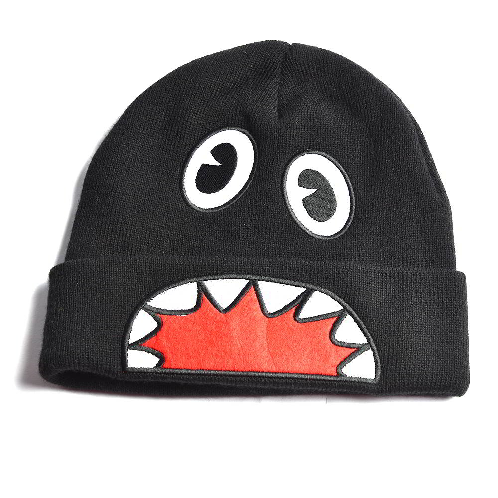 black cartoon cuffed warm winter beanies hats