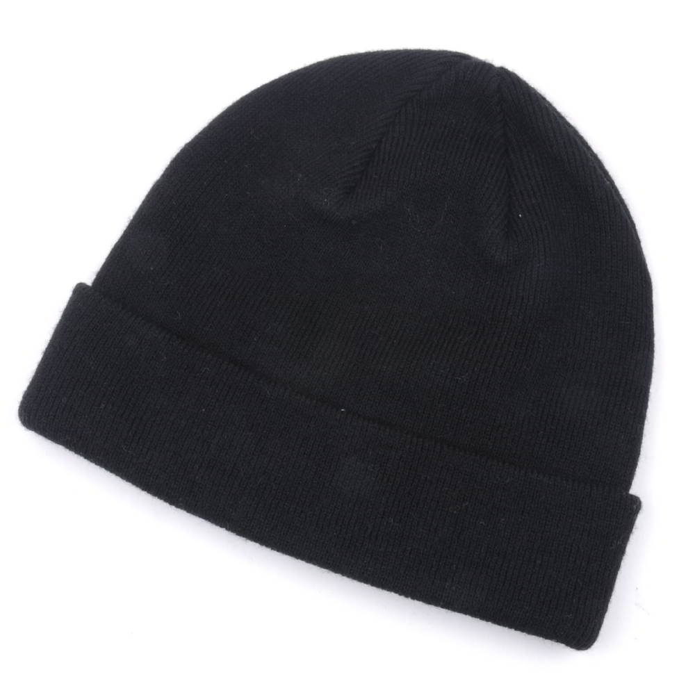 plain blank without logo black cuffed beanies