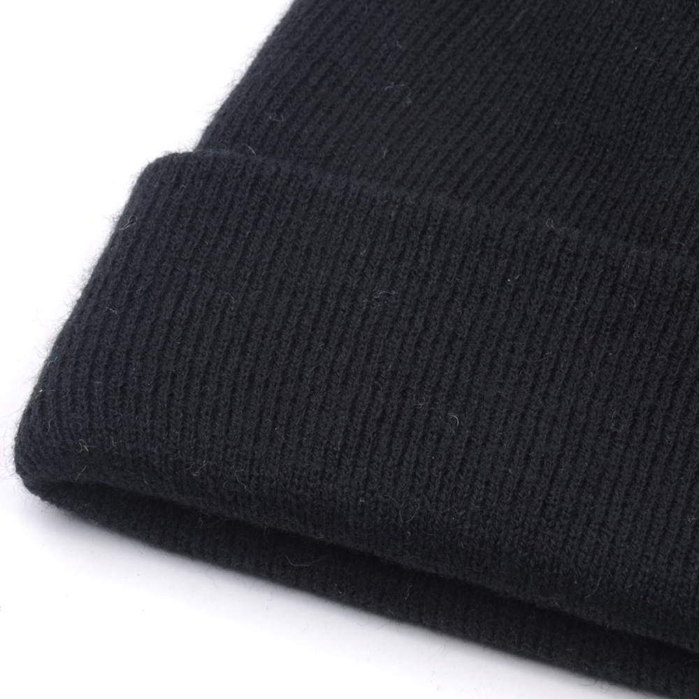 plain blank without logo black cuffed beanies