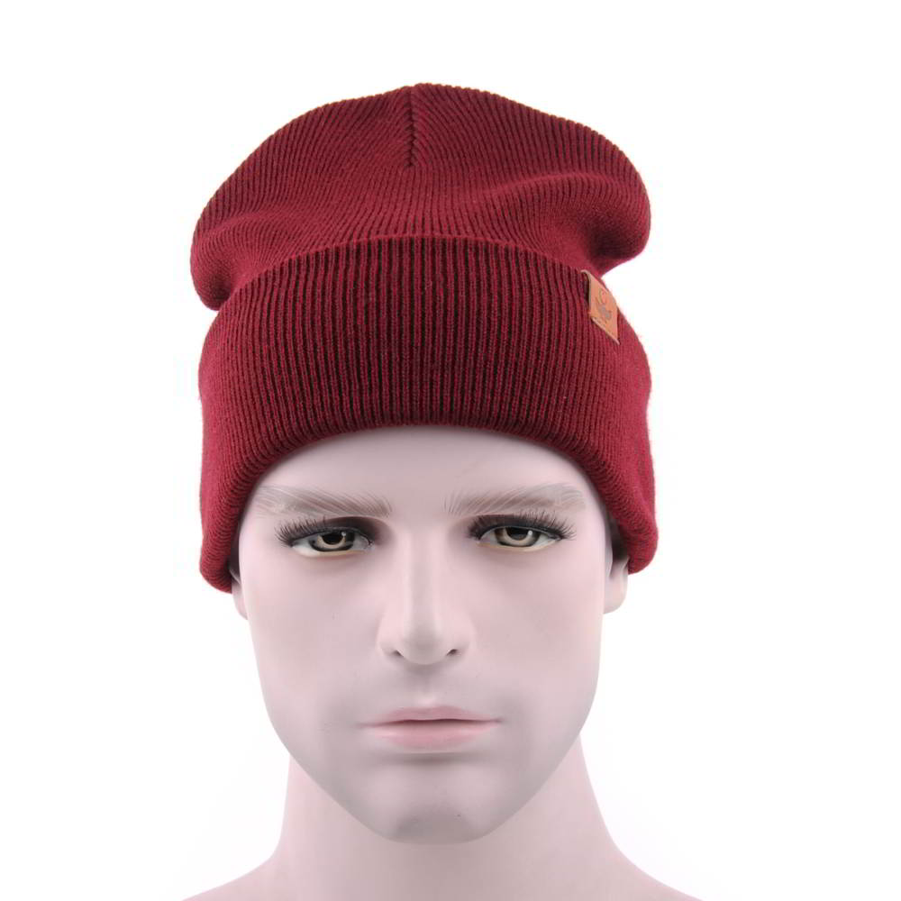 >plain logo winter slouchy beanies warm hats