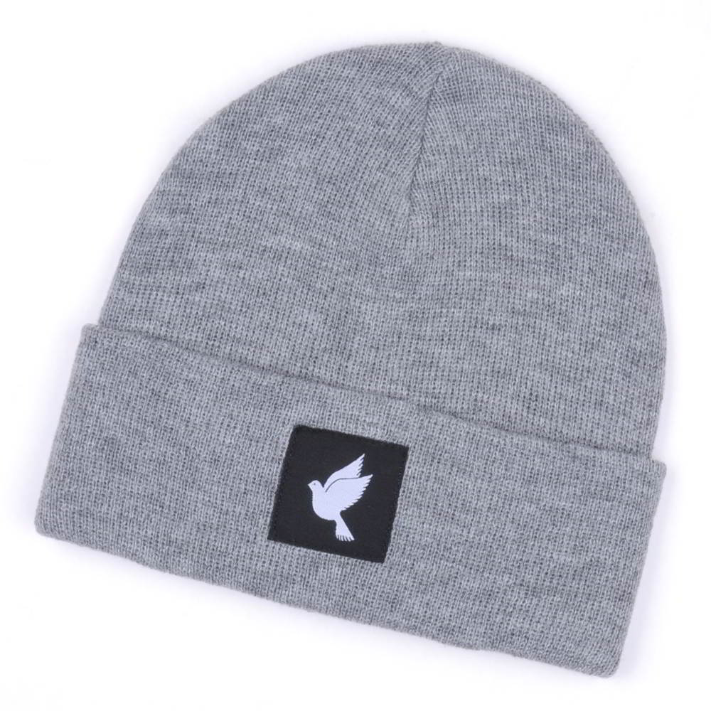 plain logo winter cuffed knitted beanies