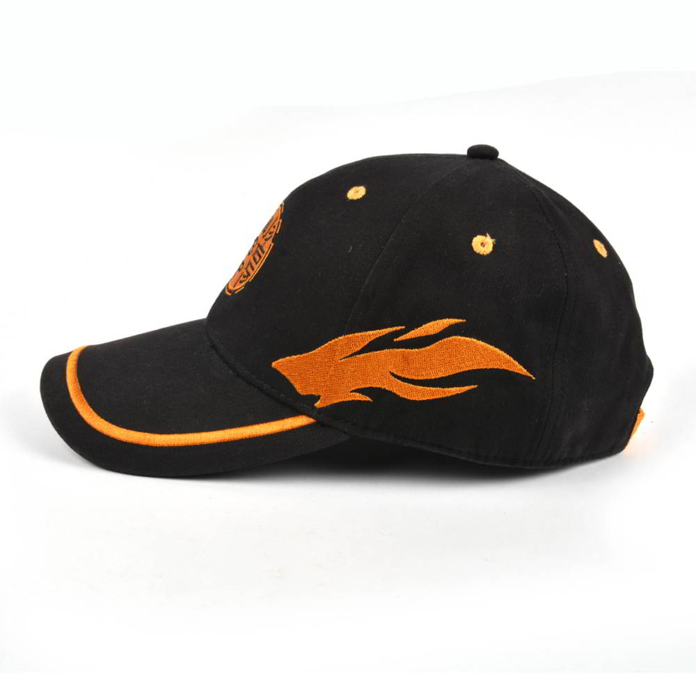 design embroidery sports black baseball caps