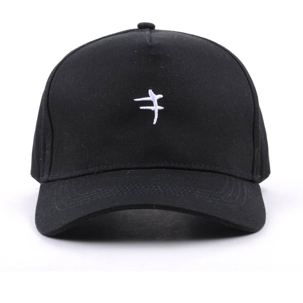 plain embroidery logo black 5 panels baseball caps