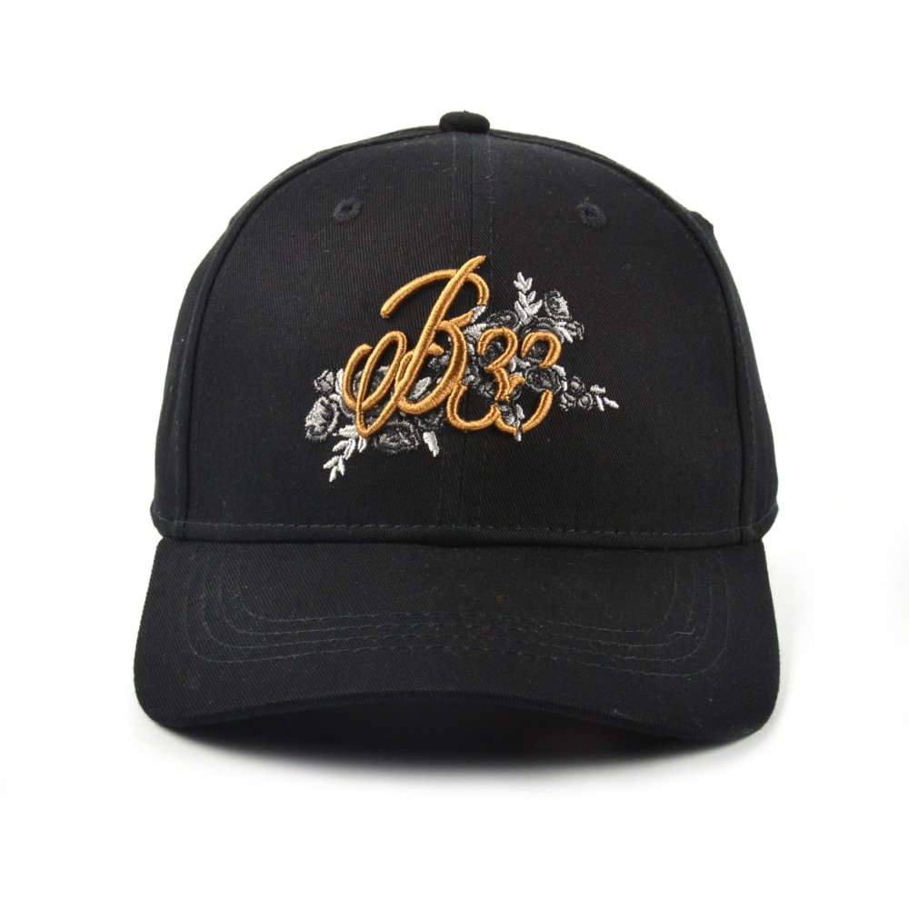 high quality embroidery logo black sports baseball caps