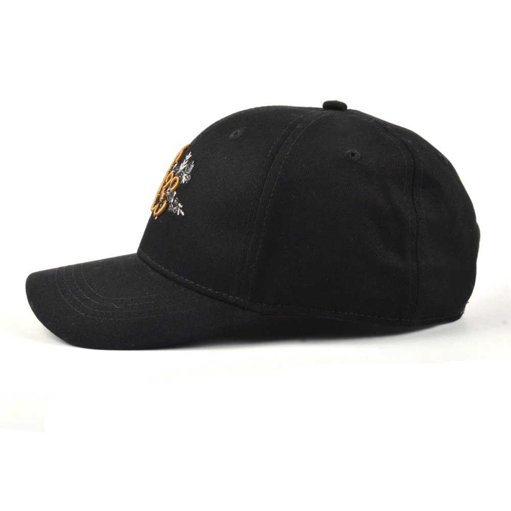 high quality embroidery logo black sports baseball caps