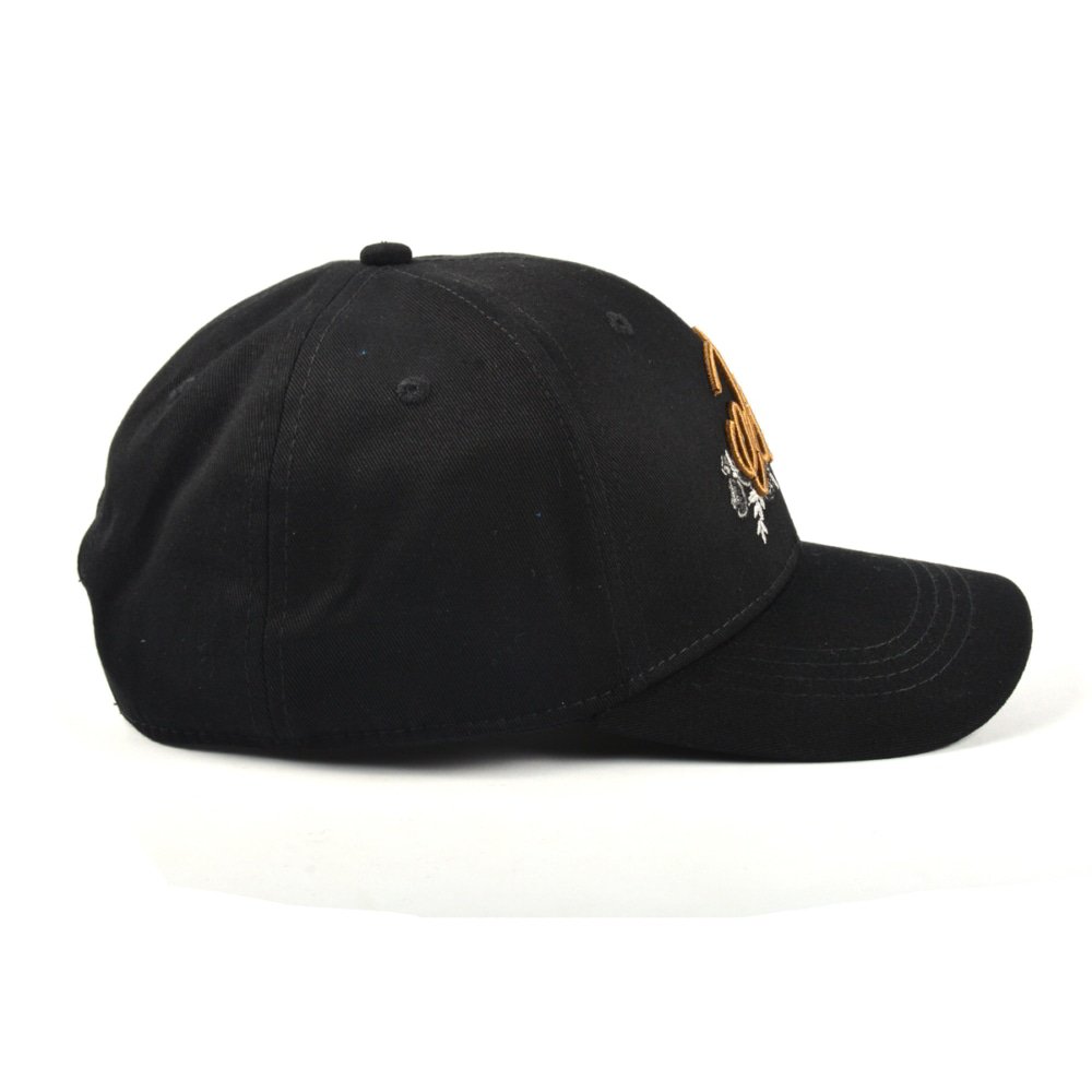 high quality embroidery logo black sports baseball caps