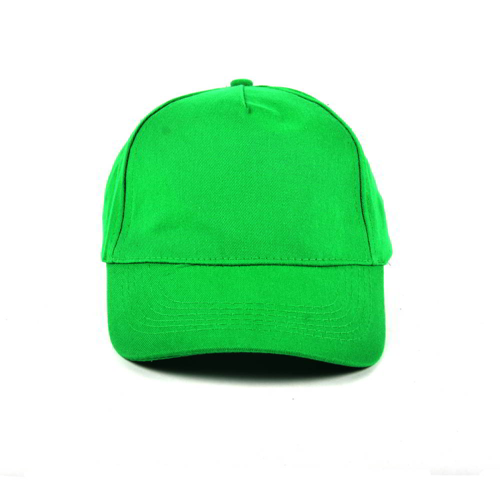 >5 panels green blank baseball no logo hats