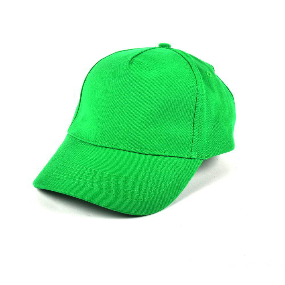 5 panels green blank baseball no logo hats