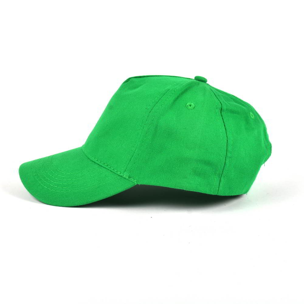 5 panels green blank baseball no logo hats