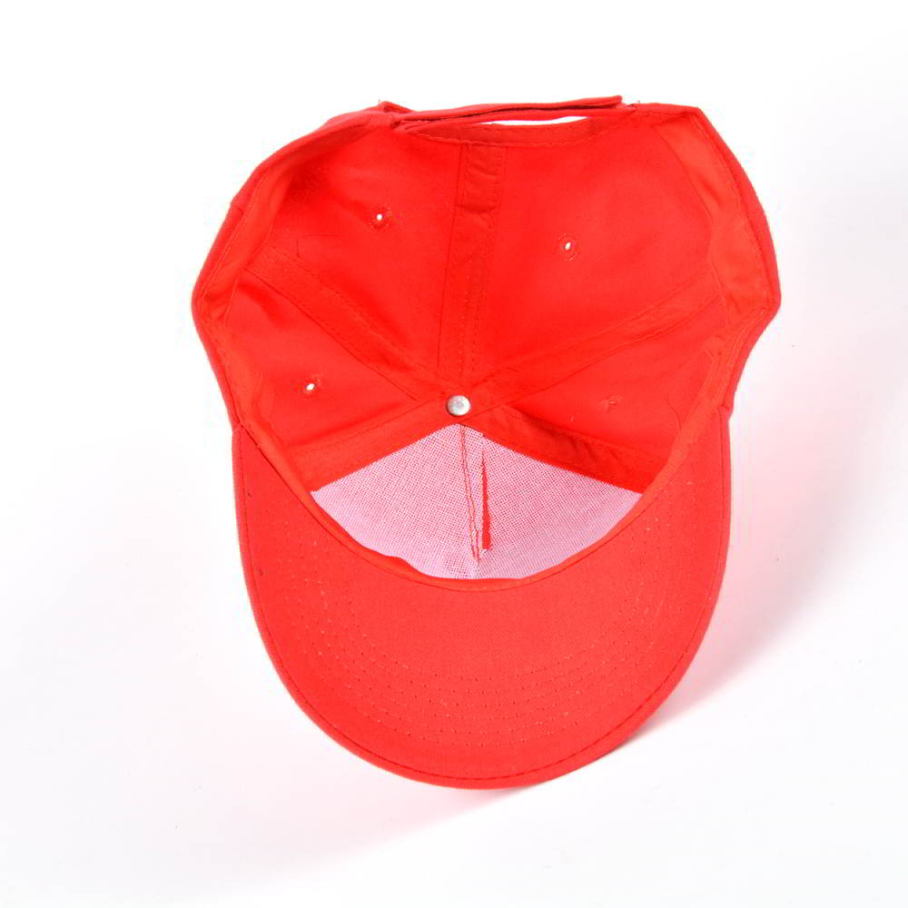 plain blank red 5 panels baseball caps