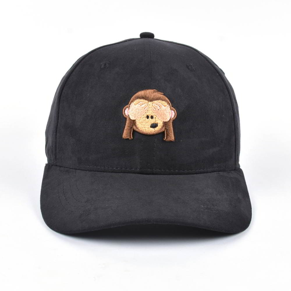 3d animal embroidery black suede baseball caps