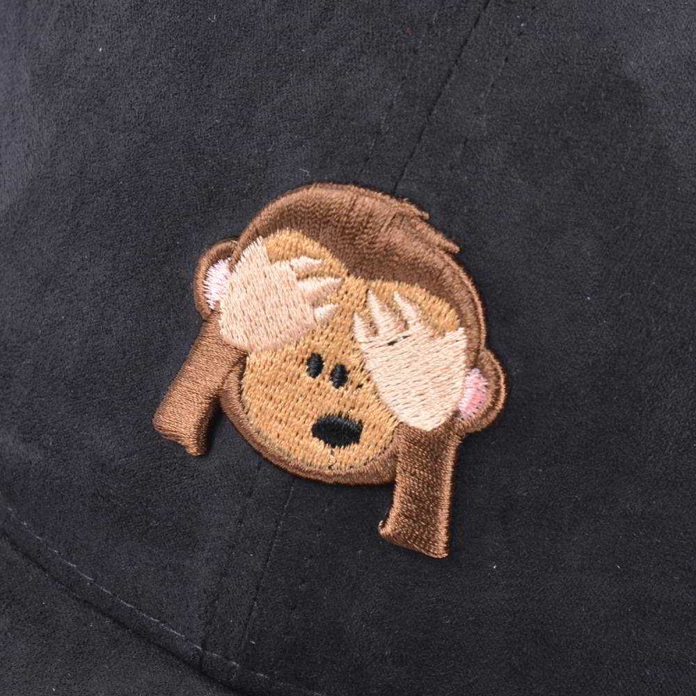 3d animal embroidery black suede baseball caps