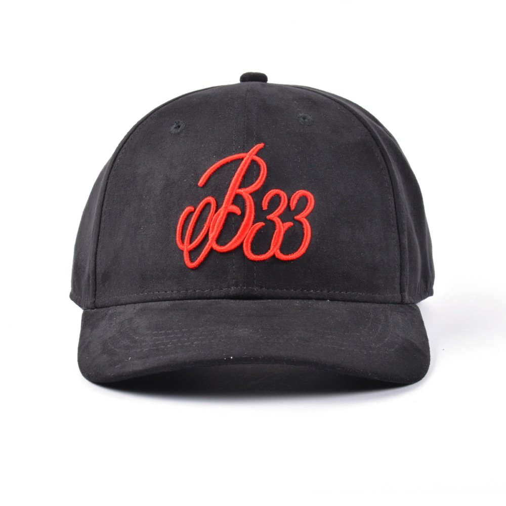 >3d embroidery black suede baseball caps