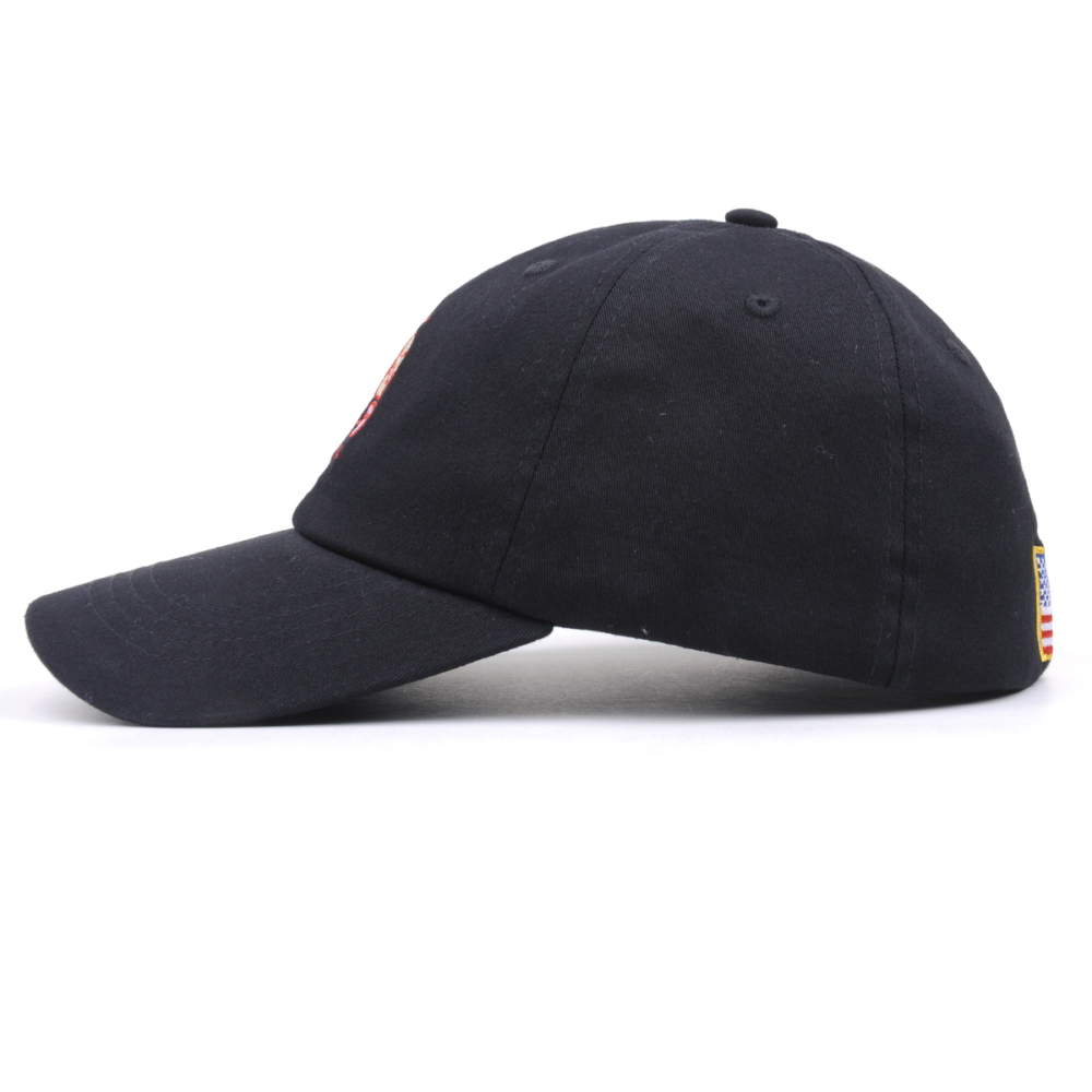 embroidery sports black fitted baseball caps