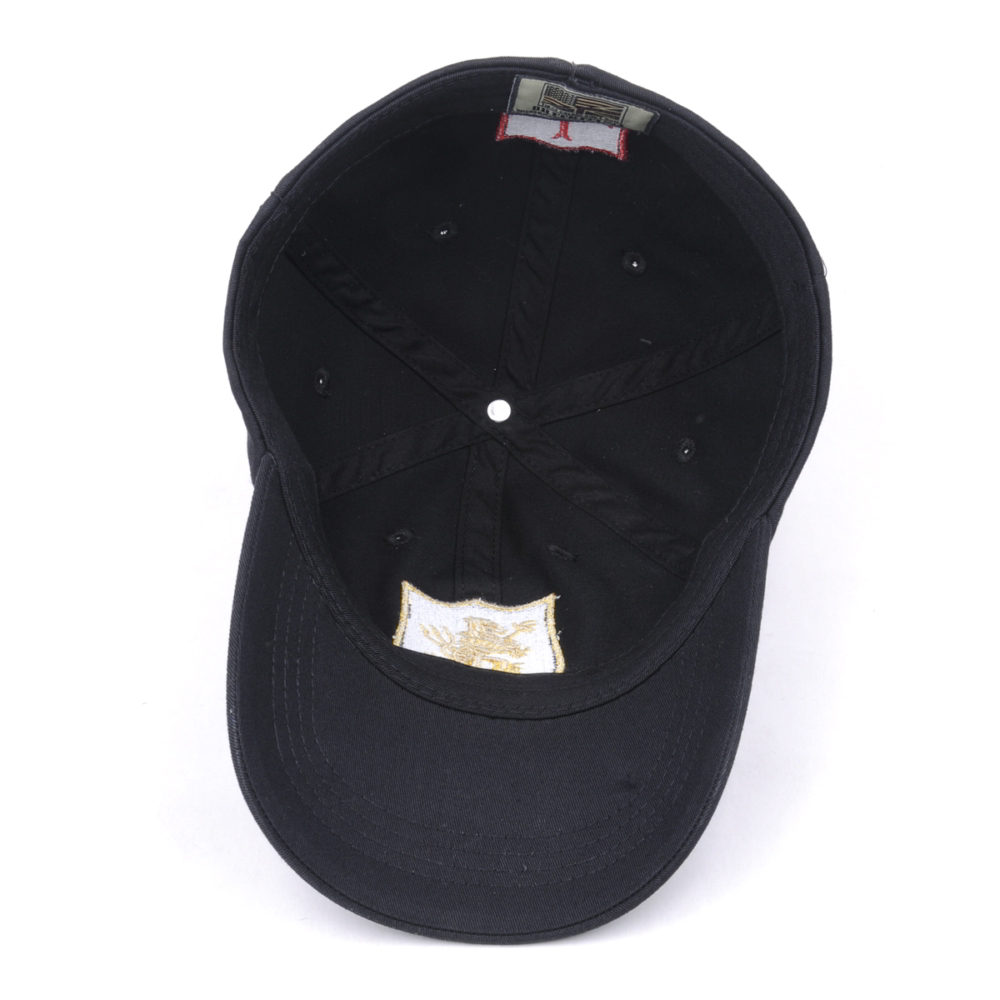 plain embroidery fitted baseball black caps