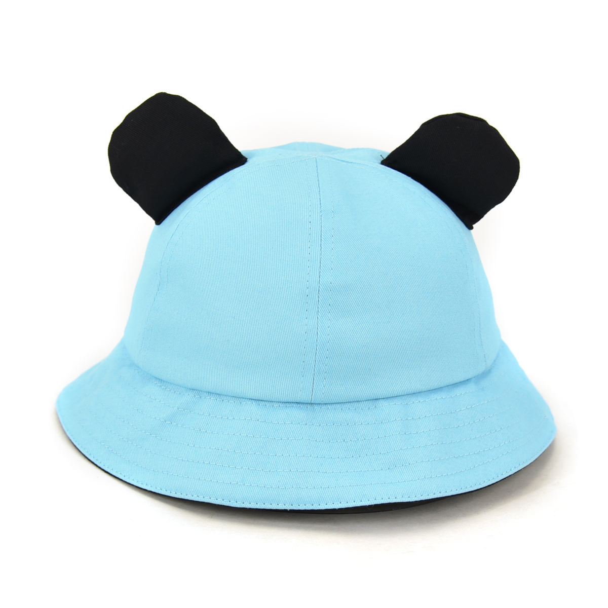 >Warm and soft melon wool simple winter bucket hat for kids light blue