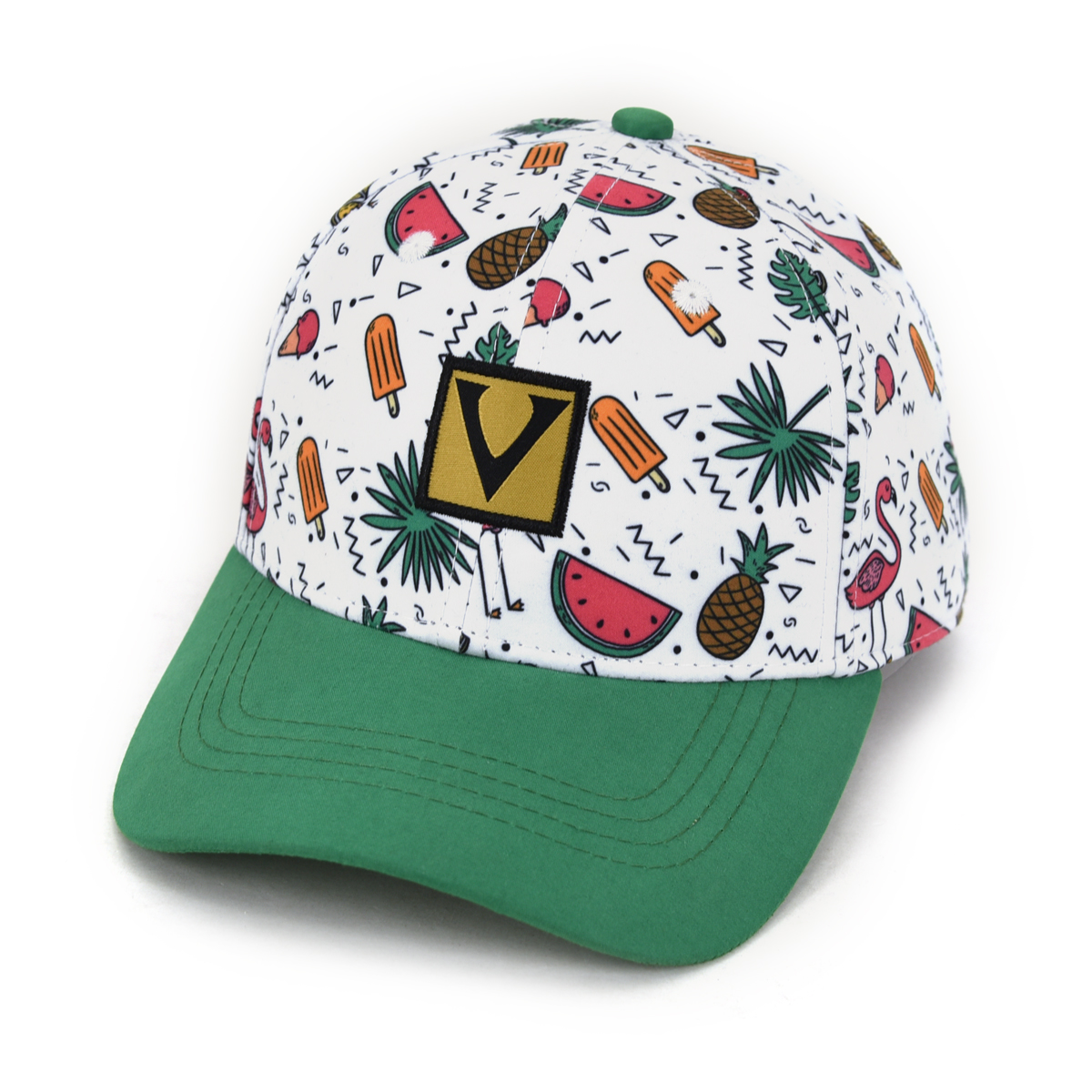 >fresh and cool fruit pattern printing embroidery patch hat for kids fits boys and girls