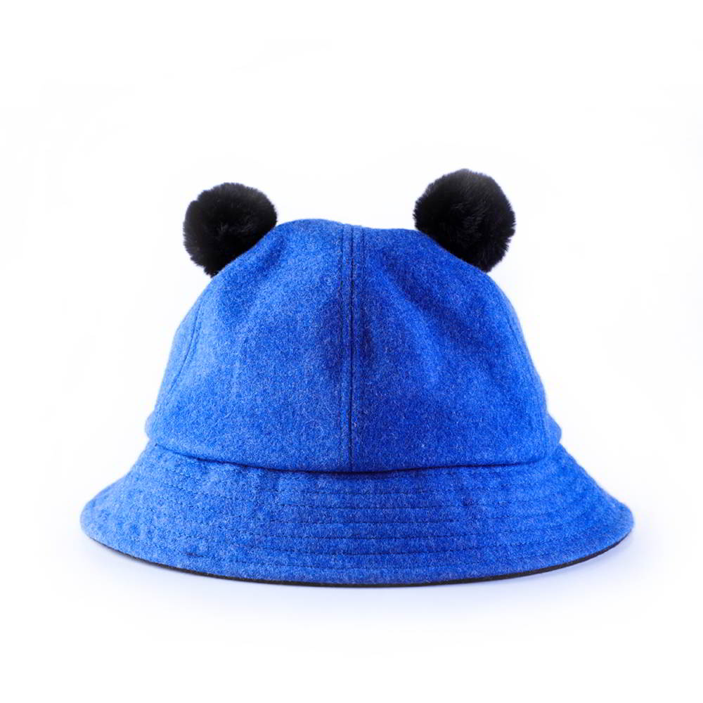 winter melton wool blank children cute bucket hats