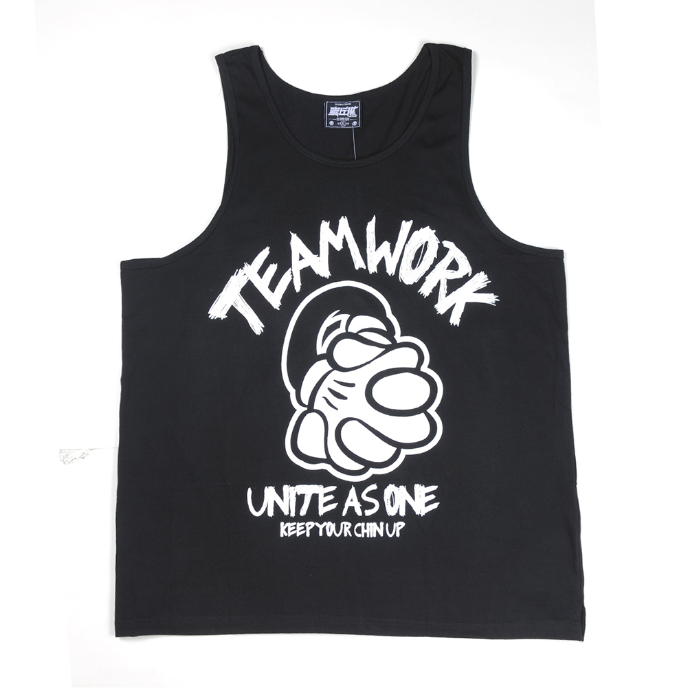 >Teamwork cartoon printed graphic cotton loose tank top