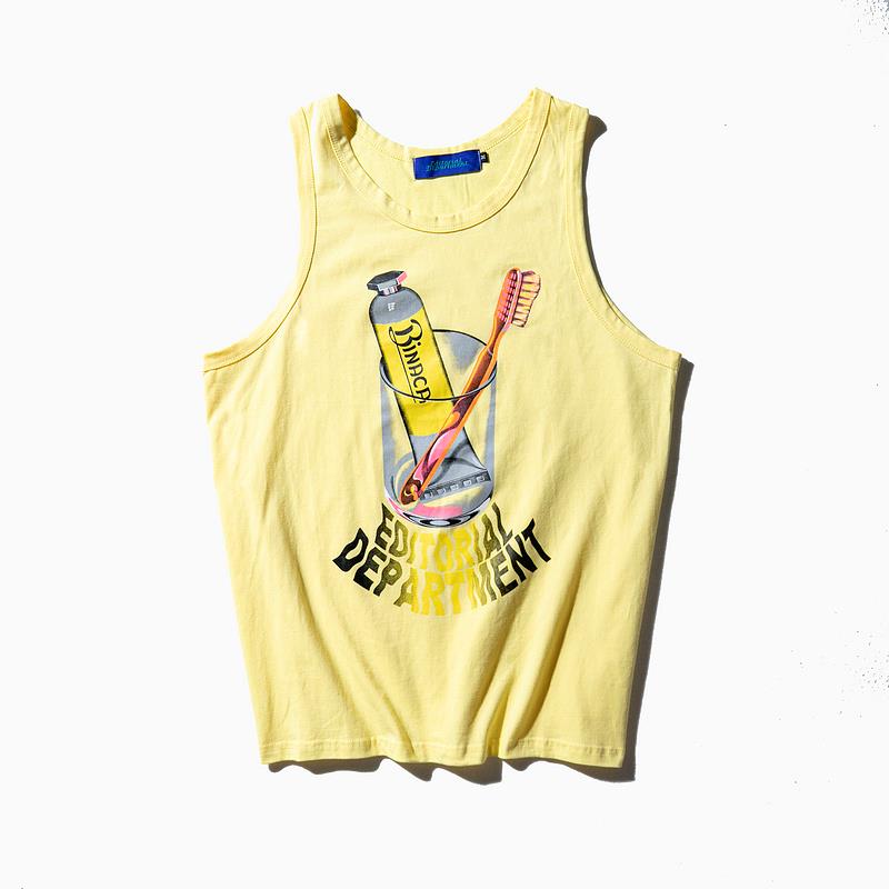 classic 3D printed summer tank top for men