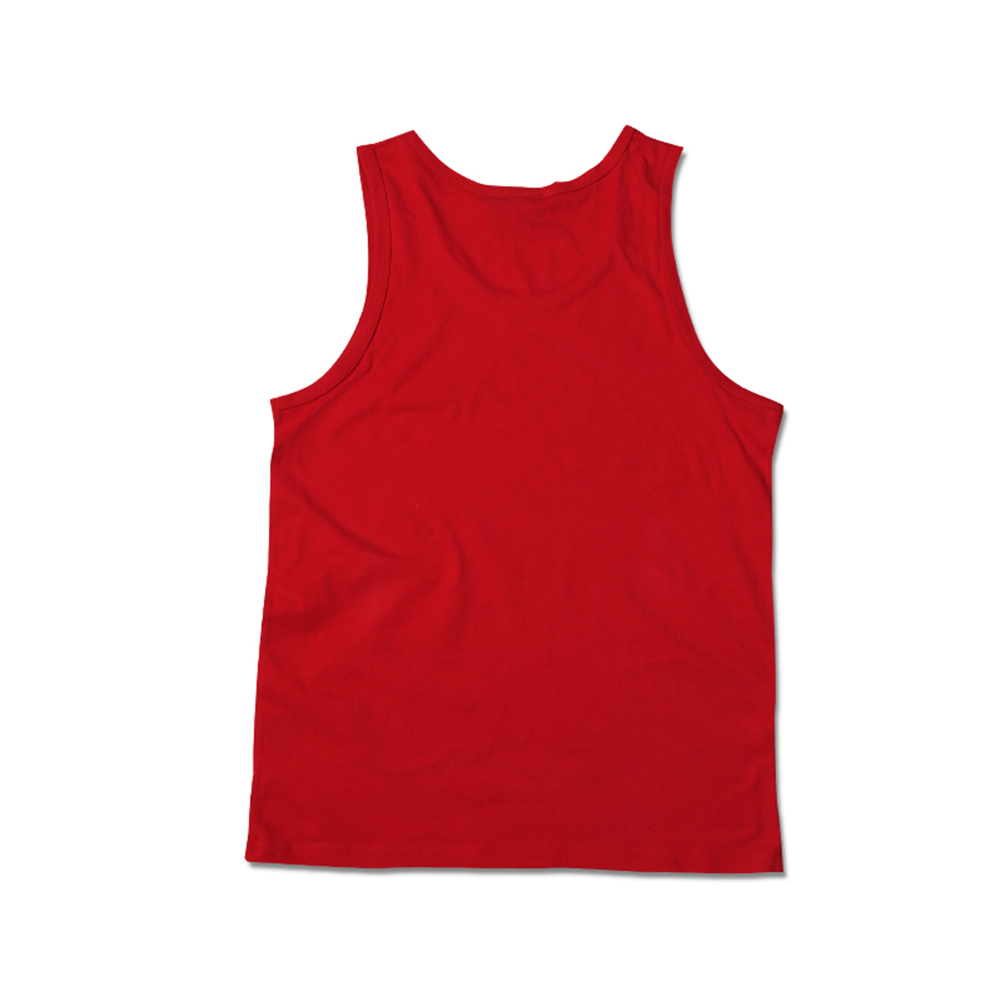 Red graphic tank top for men and women