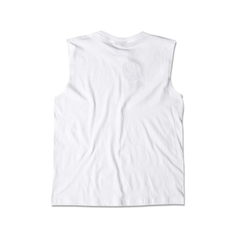 white hip hop style casual sleeveless unisex tank top